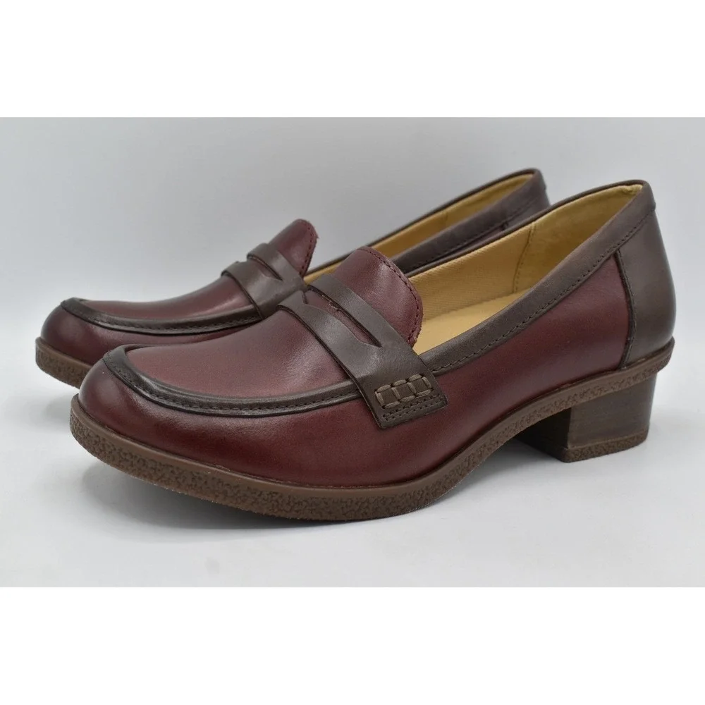 Dansko EU 41 Danica Burnished Plum Chocolate Leather Waterproof Loafers Shoes